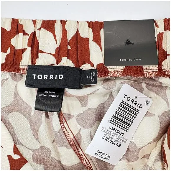 Torrid Corset & Wide Leg Pant Set NWT Size 0 L 12 Amy Floral Roasted Russet Boho - Picture 12 of 12